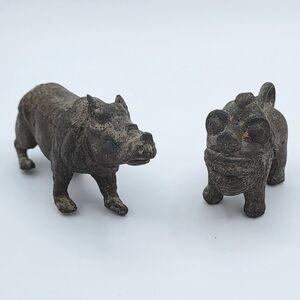 Vintage Sculptures Rhinoceros & Warthog #1404-1405